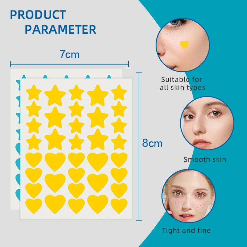 432 Colorful Pimple Patches Cute Star Shaped Pimple Cover Sticker Invisible Pimple Cover Removal Pimple Patch