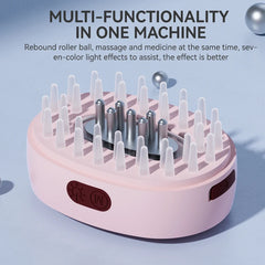 New 7 Colors Red Light Therapy Hair Brush Comb Vibration Massage Hair Growth Scalp Massager with Oil Applicator Head Massager