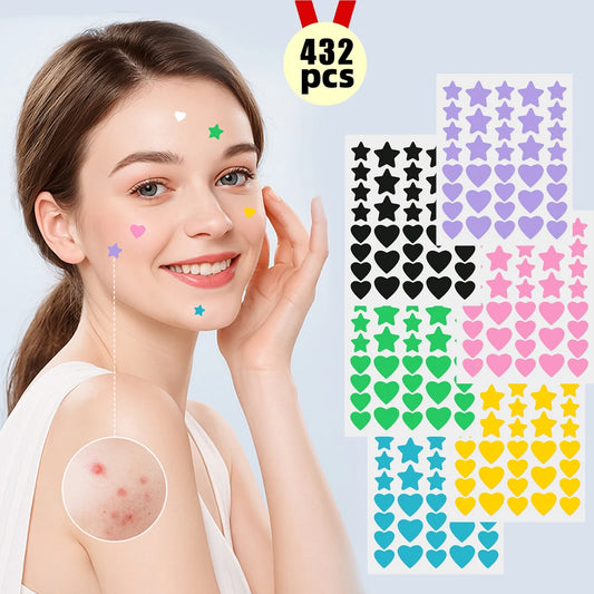 432 Colorful Pimple Patches Cute Star Shaped Pimple Cover Sticker Invisible Pimple Cover Removal Pimple Patch
