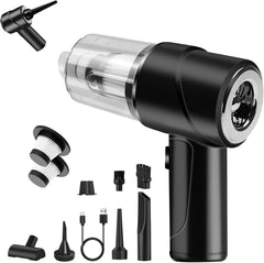 Handheld Vacuum Cleaner Cordless,15000Pa Powerful Suction 4-In-1 Car Vacuum Cleaner Mini Vacuum Blower Small but Powerful Wireless Car Vacuum for Car, Home, Office, Kitchen Black