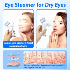 Eye Steamer for Dry Eyes, Eye Mist Steam Sprayer, Heated Nano Eye Mist Sprayer, Steam Therapy Wand for Dry Eyes, Handheld Eye Moisturizer with Cold & Hot Compress Mode for Dry Eyes & Face