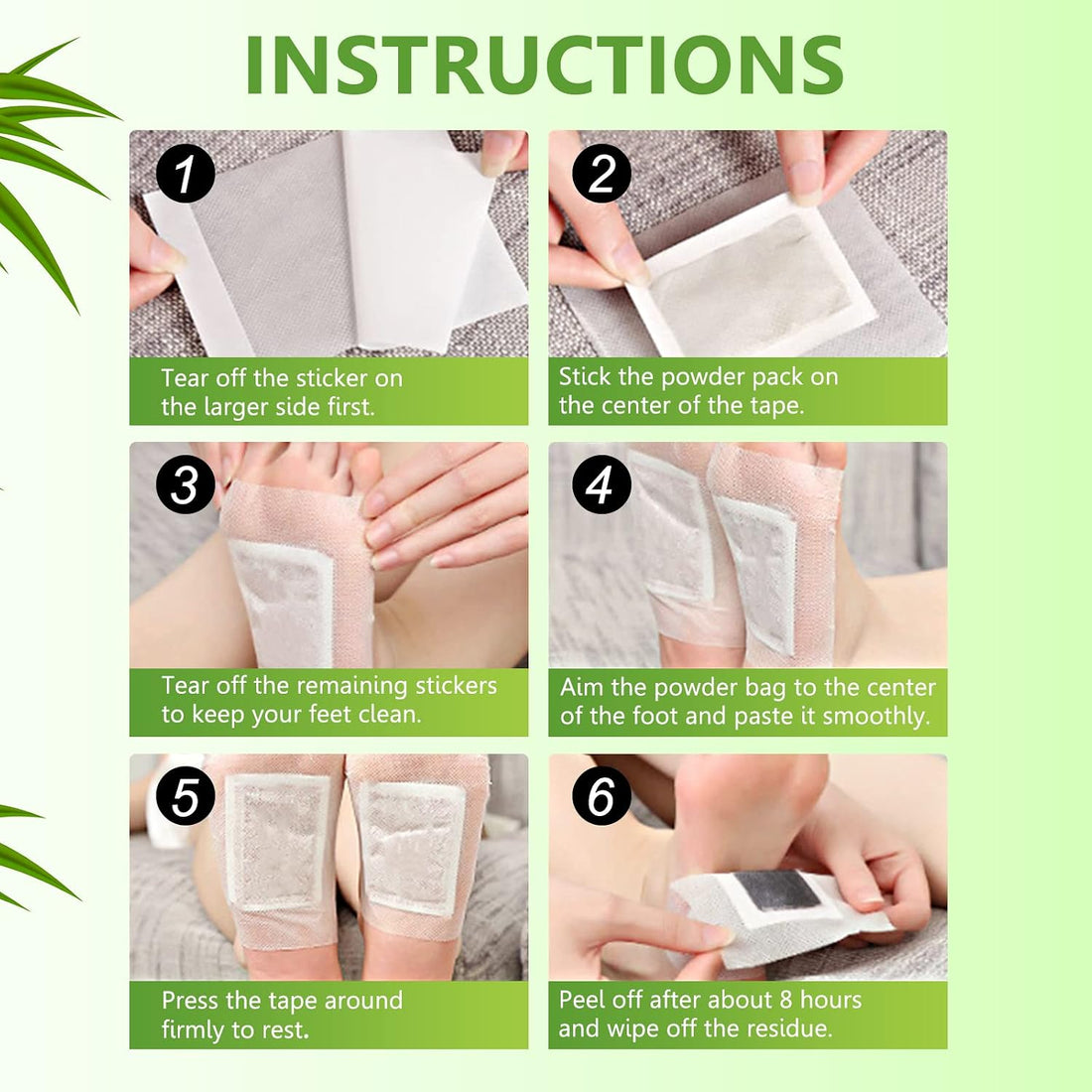 Detox Foot Patches, 20 PCS Detox Foot Pads for Foot Care & Stress Relief & Deep Sleep, 100% Natural Deep Cleaning Foot Patches with Bamboo Vinegar to Help Cleanse Body and Enhance Blood Circulatio