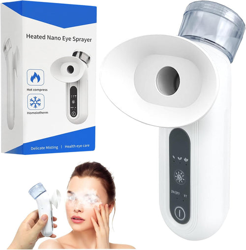 Eye Steamer for Dry Eyes, Eye Mist Steam Sprayer, Heated Nano Eye Mist Sprayer, Steam Therapy Wand for Dry Eyes, Handheld Eye Moisturizer with Cold & Hot Compress Mode for Dry Eyes & Face