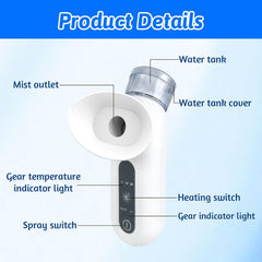 Eye Steamer for Dry Eyes, Eye Mist Steam Sprayer, Heated Nano Eye Mist Sprayer, Steam Therapy Wand for Dry Eyes, Handheld Eye Moisturizer with Cold & Hot Compress Mode for Dry Eyes & Face