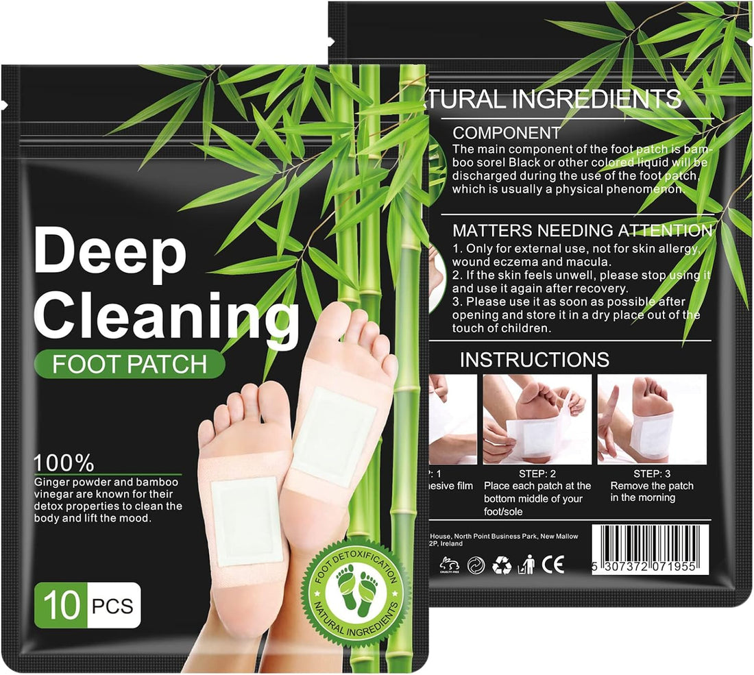 Detox Foot Patches, 20 PCS Detox Foot Pads for Foot Care & Stress Relief & Deep Sleep, 100% Natural Deep Cleaning Foot Patches with Bamboo Vinegar to Help Cleanse Body and Enhance Blood Circulatio