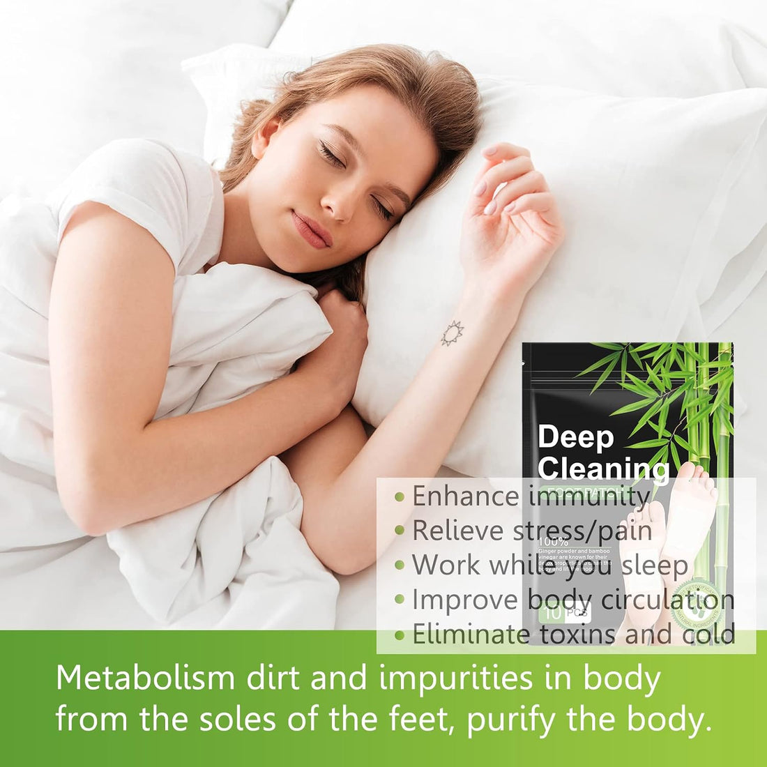 Detox Foot Patches, 20 PCS Detox Foot Pads for Foot Care & Stress Relief & Deep Sleep, 100% Natural Deep Cleaning Foot Patches with Bamboo Vinegar to Help Cleanse Body and Enhance Blood Circulatio