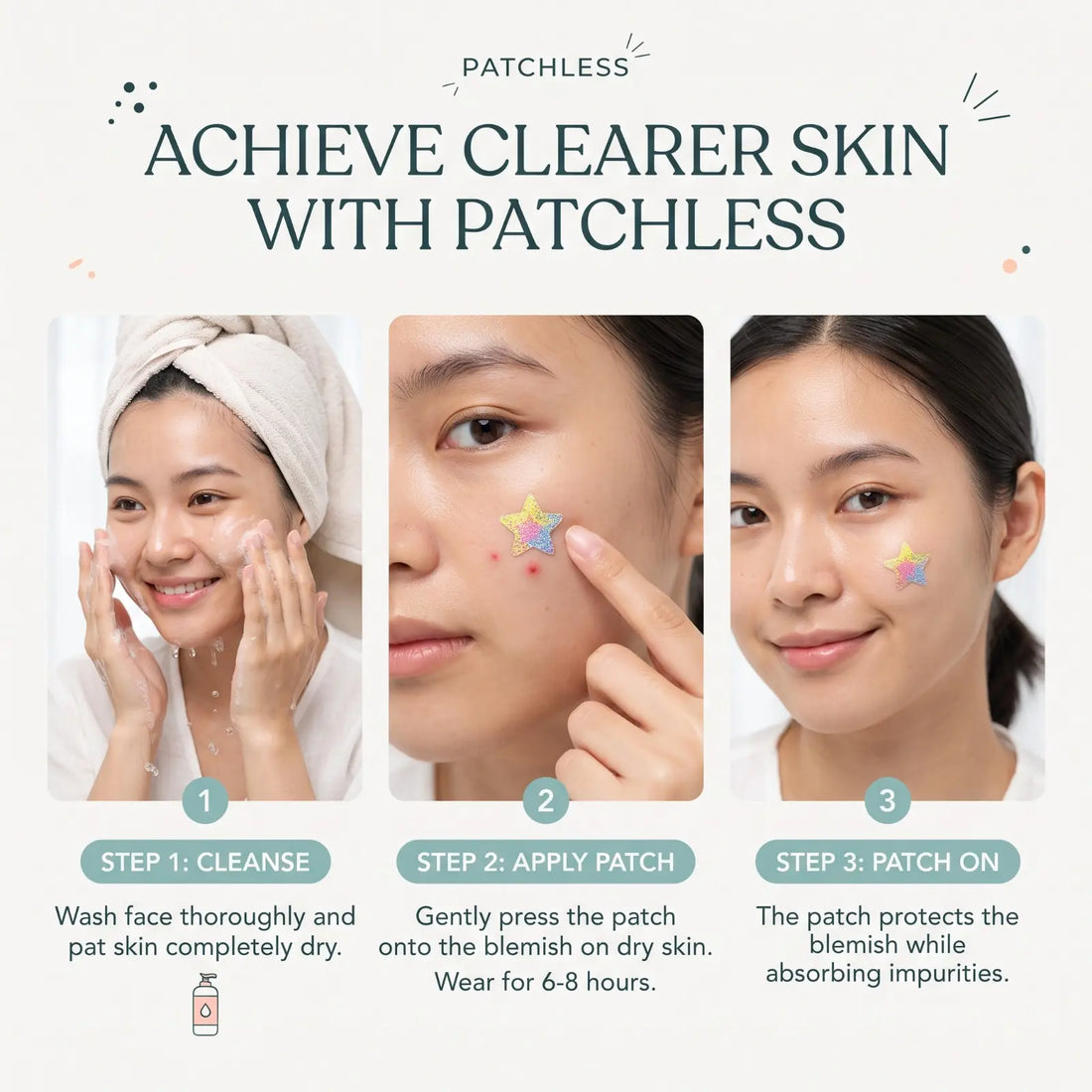 Patchless Star Pimple Patches – 432 Pack Colorful Blemish Covers