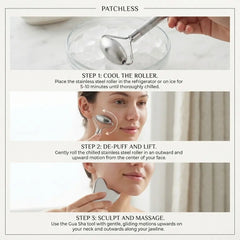 Luxury 3PC Stainless Steel Gua Sha & Ice Roller Face Care Set