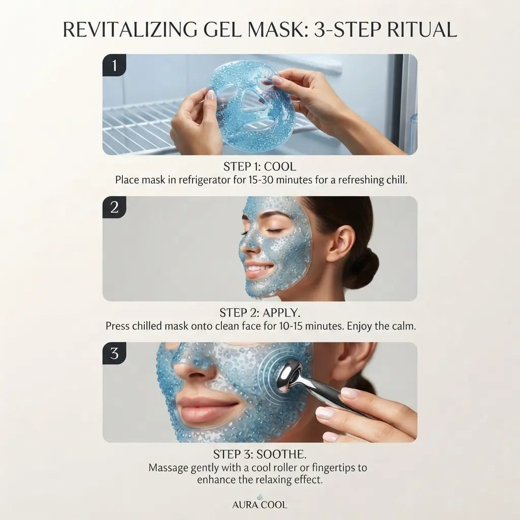Re-usable Cooling Gel Bead Face Mask – Dual Hot & Cold Therapy Mask for Puffiness, Migraines & Dark Circles