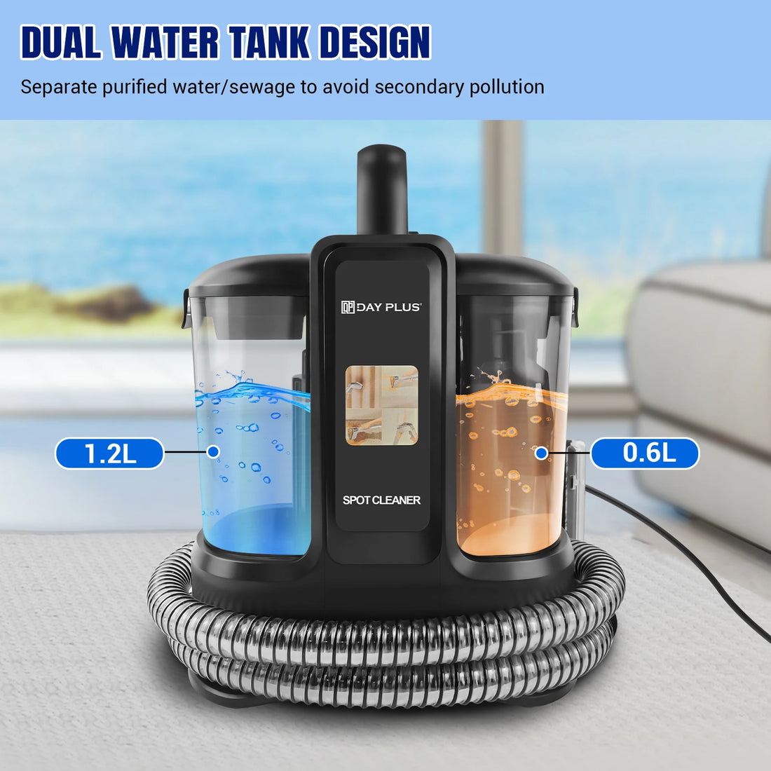 Spot Cleaner | Spot & Stain Remover | Handheld Carpet Cleaning Machine | Portable Carpet & Upholstery Cleaner | Dual Water Tank Spot Washer | Ideal for Pet Stains, Sofas, Rugs, Cars & Upholstery