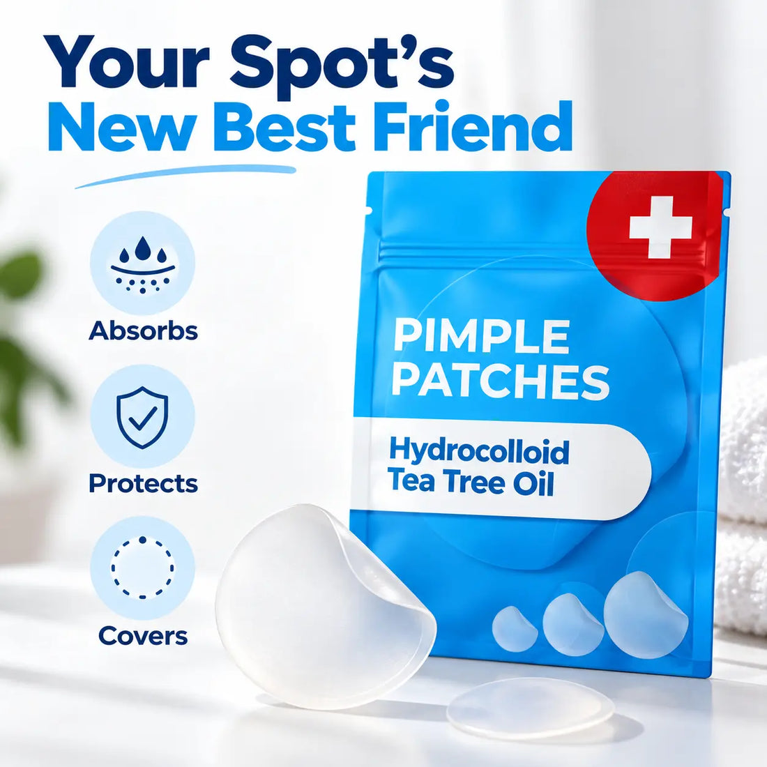 Hydrocolloid Pimple Patches with Tea Tree Oil – 120 Pack