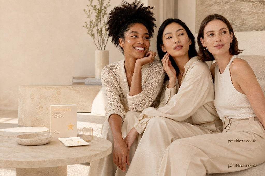 Patchless skincare lifestyle with friends